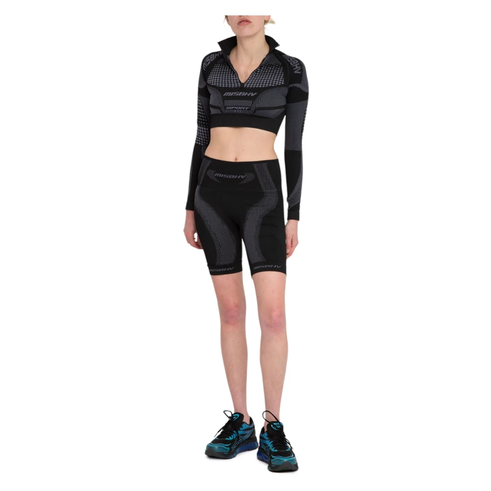 Misbhv Actieve Biker Shorts in Gedempt Zwart Black Dames