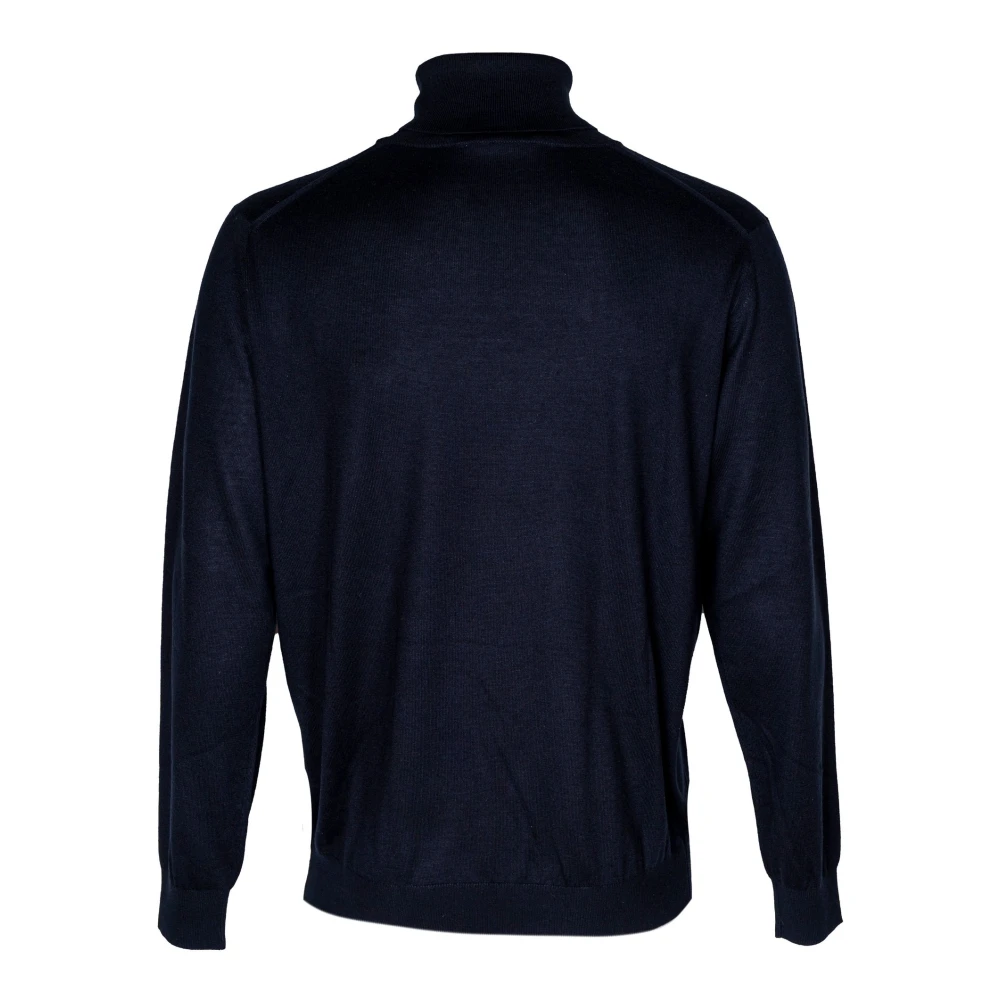 Kangra Zijde en Cashmere Hoge Hals Trui Blue Heren