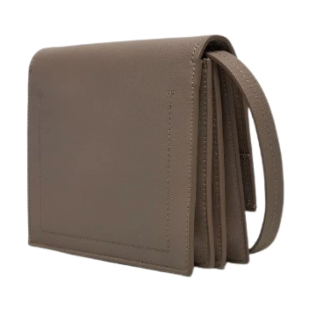 Calvin Klein Lineaire Crossbody Tas in Saffiano Leer Beige Dames