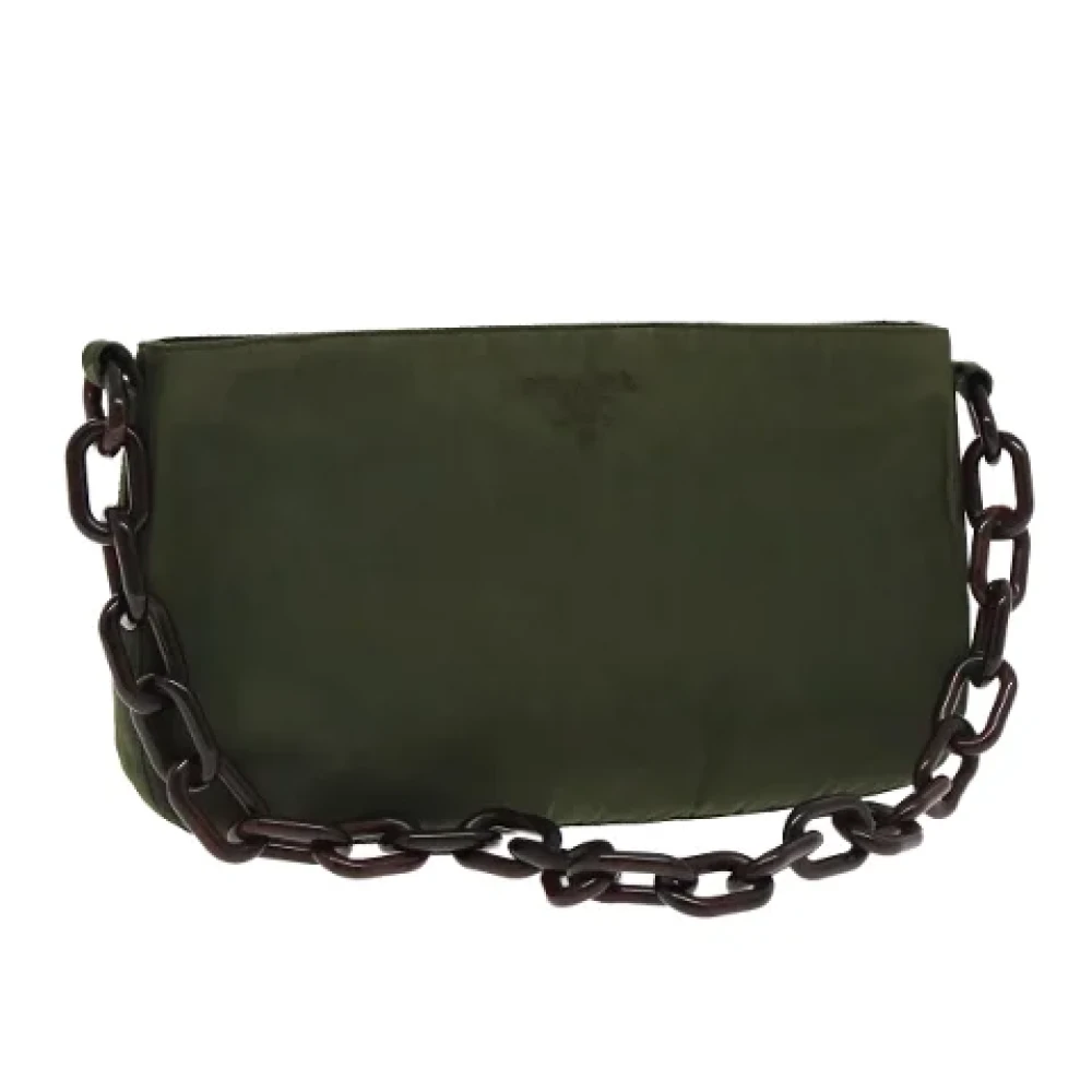 Prada Vintage Pre-owned Nylon prada-bags Green Dames