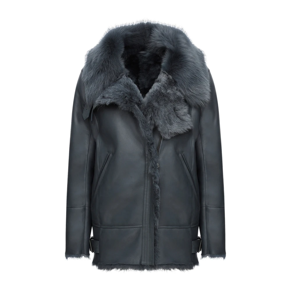 Vespucci by VSP Paige Donker Indigo Shearling Jas Blue Dames