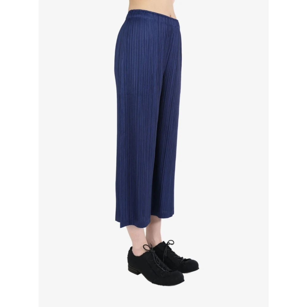 Issey Miyake Navy Broek voor Mannen Blue Dames