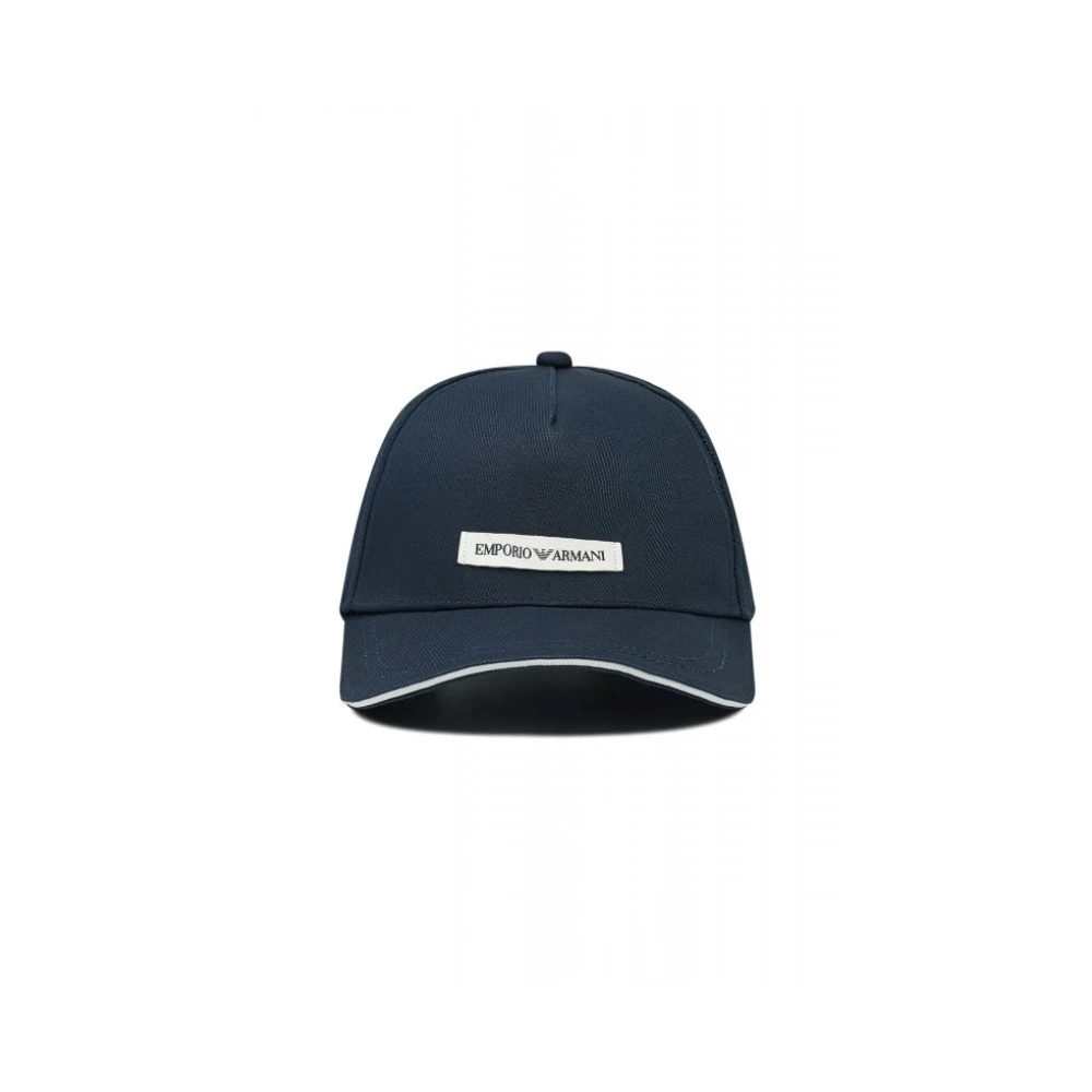Emporio Armani Ea7 Unisex Blauw Accessoires One Size, Katoen, Canvas Baseball Cap