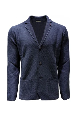 Blå Bomullsblazer Made in Italy