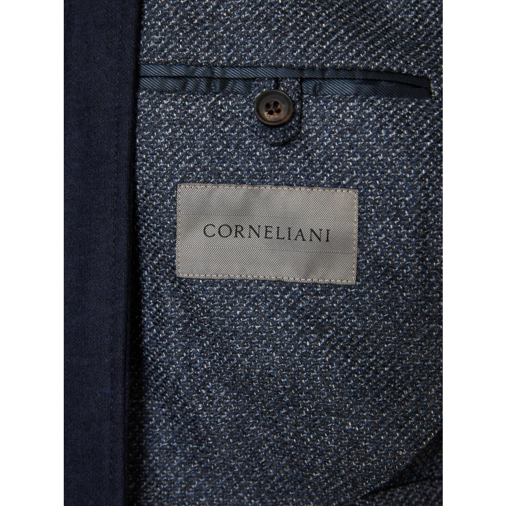 Corneliani Wollen Blend Jas Drop 7 Blue Heren
