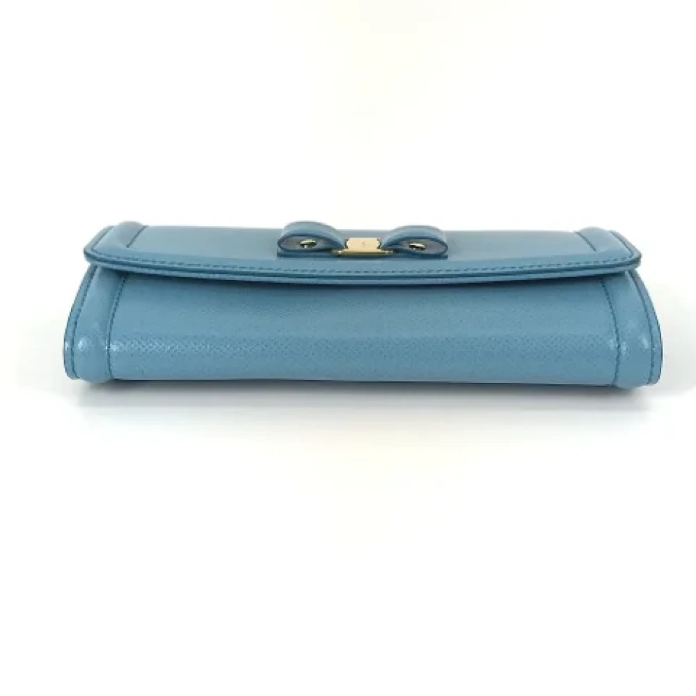 Salvatore Ferragamo Pre-owned Leather wallets Blue Dames