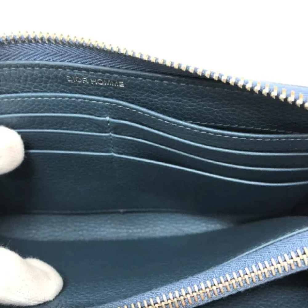 Dior Vintage Pre-owned Leather wallets Blue Heren