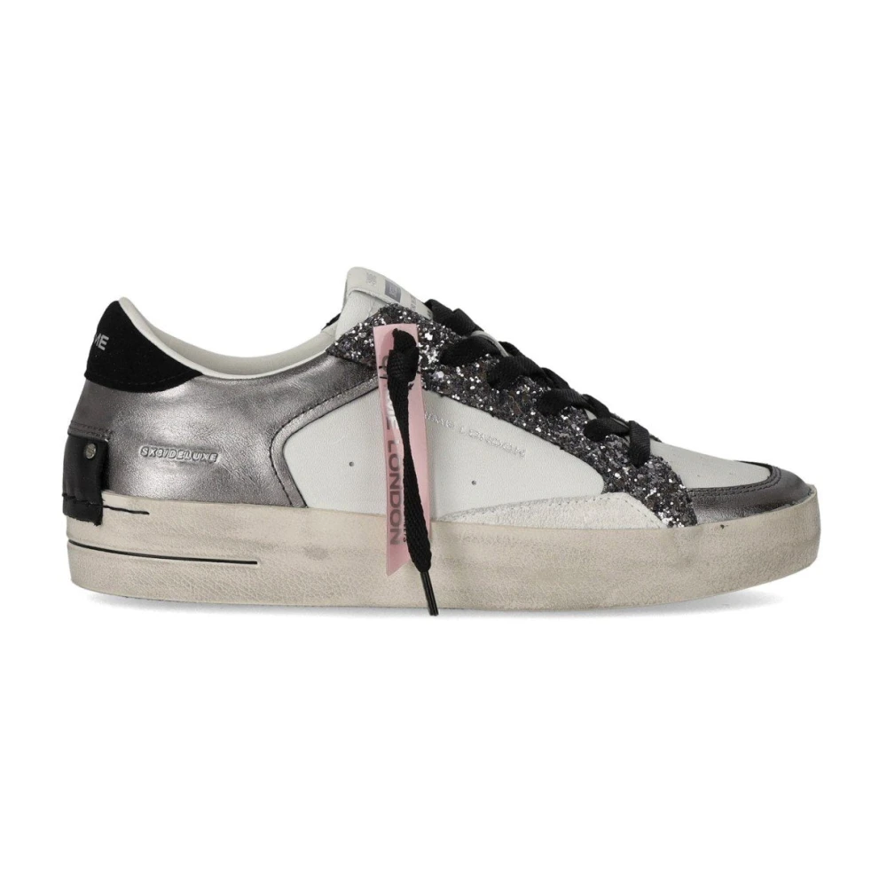 Crime London Gunmetal Sneaker met Pailletinzetten Dames Schoenen Veelkleurig Multicolor