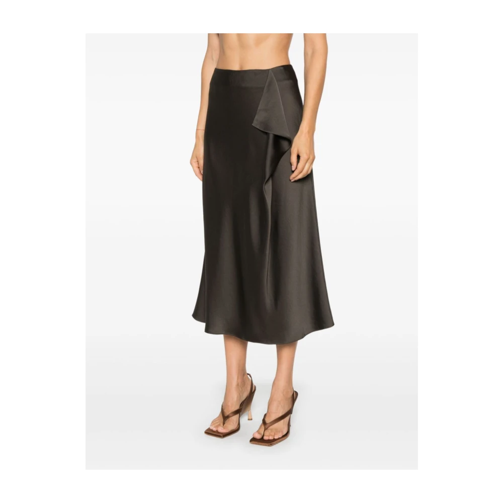 Simkhai Satijnen rok met gedrapeerd midi-lengte Brown Dames
