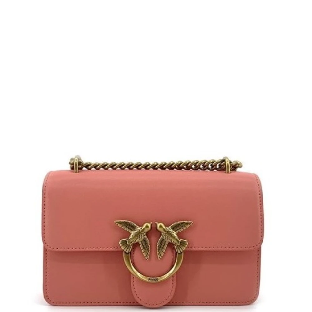 Pinko Liefdesvogels Metalen Gesp Schoudertas Pink Dames