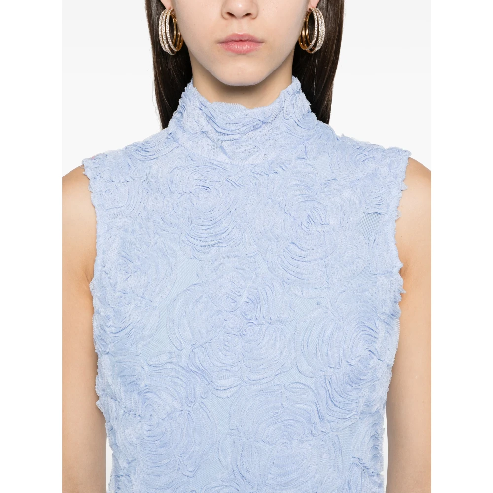 Rotate Birger Christensen Lichtblauwe Mesh Maxi Jurk Blue Dames