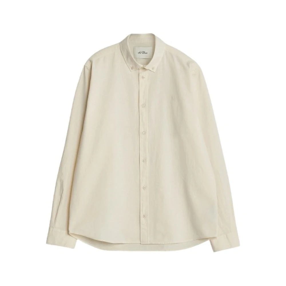 Les Deux Men's White Casual Shirts, S, Hvit Konrad Cotton Linen Shirt Skjorte