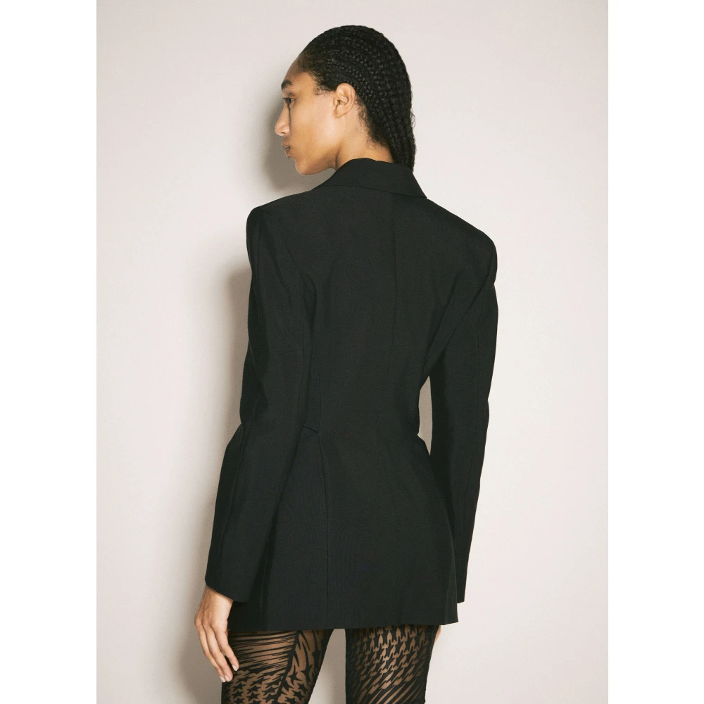 Mugler Getailleerde gespblazer met uitsparingen Black Dames
