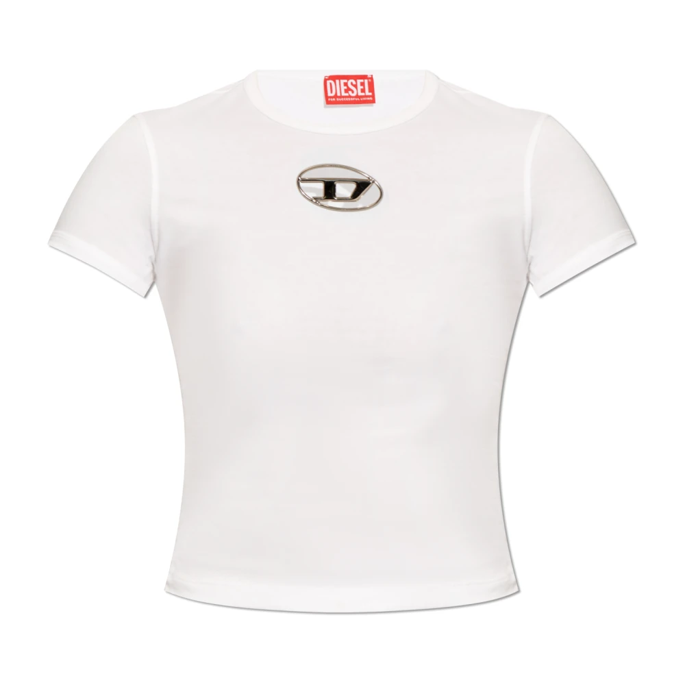 Diesel T-Uncutie-Long-Od White Dames