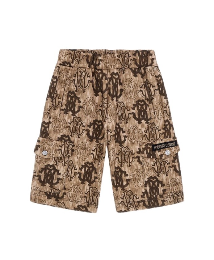 monogram-print-shorts-lichtbruin-man