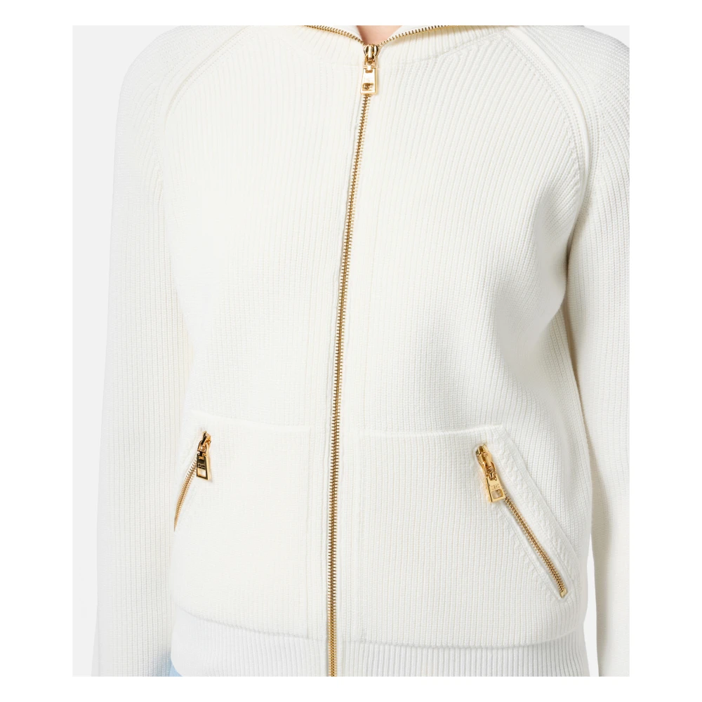Elisabetta Franchi Hoodie met ritssluiting Beige Dames