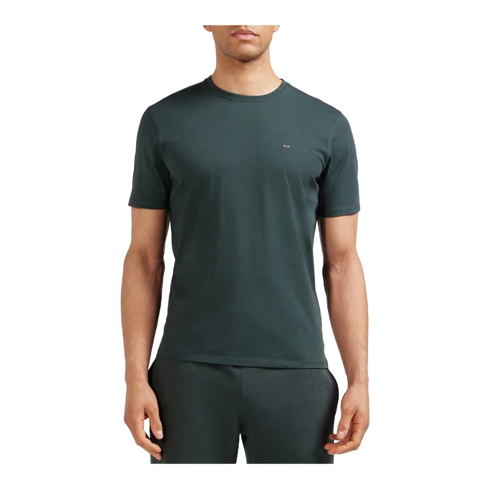 Eden Park Pima Katoen T-shirt Groen Ronde Hals Korte Mouw Green Heren