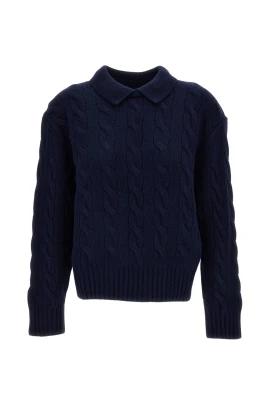 Cable-Knit Ull-Kashmir Pikétröja