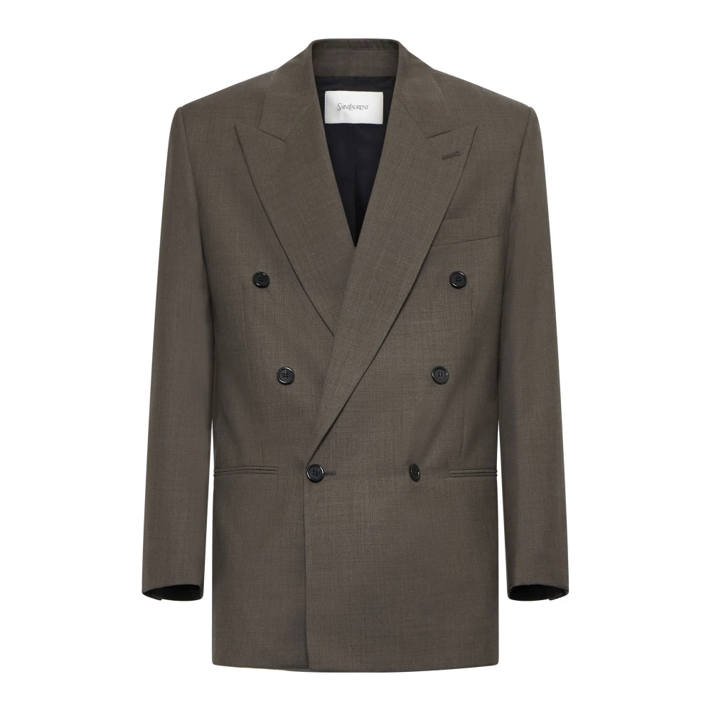 Saint Laurent Stijlvolle Jassen voor Trendy Looks Brown Heren