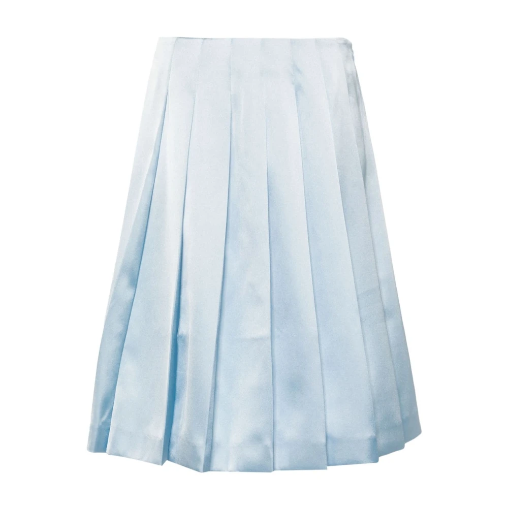 Self Portrait Heldere Blauwe Geplooide Midi Rok Blue Dames