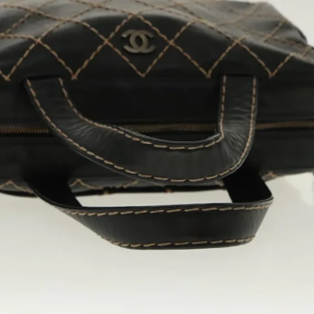 Chanel Vintage Pre-owned Leather handbags Black Dames