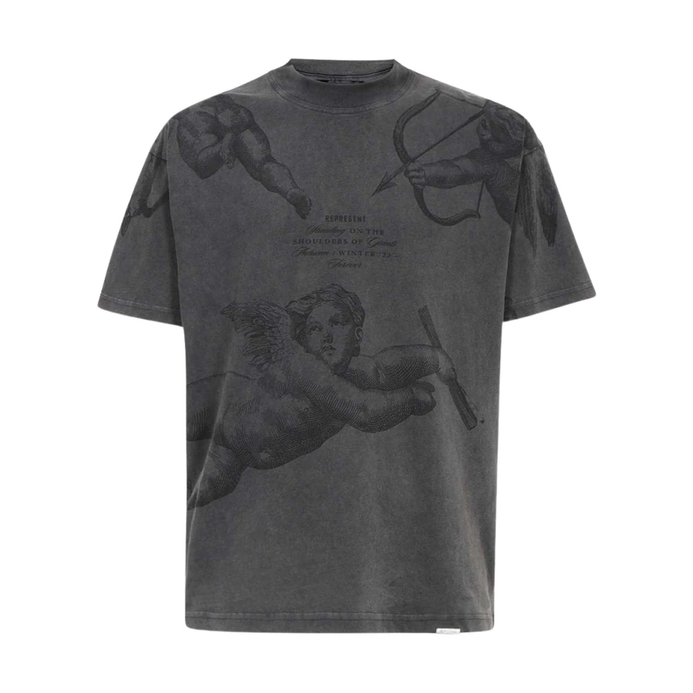 Represent Vintage Grey All Over Print T-Shirt Gray Heren