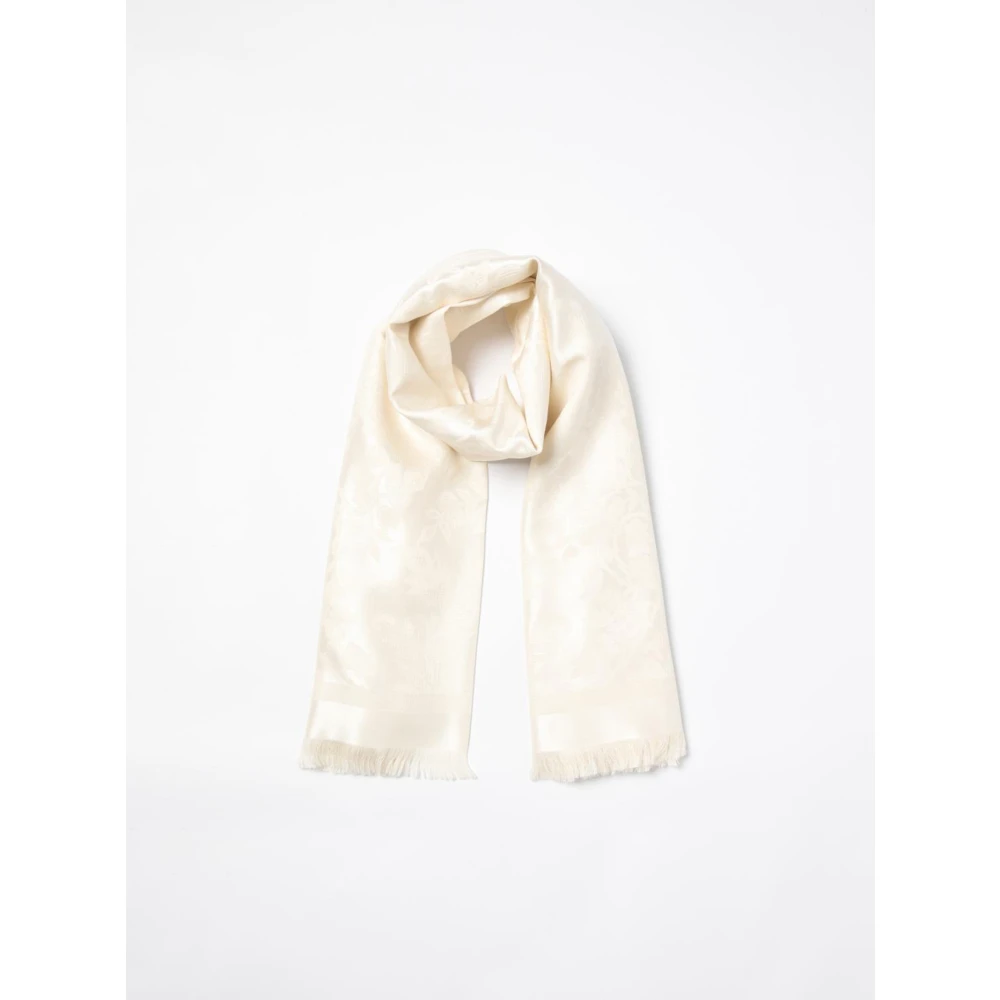 ETRO Paisley Jacquard Wol Zijde Sjaal Beige Dames