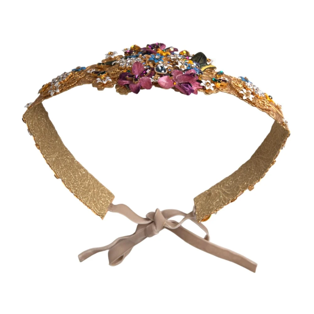 Dolce & Gabbana Bloemkristal versierde brede taille riem Multicolor Dames