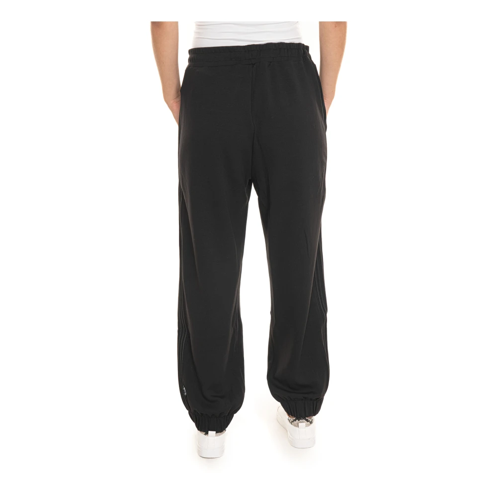 Emporio Armani EA7 Gestreepte Zijzak Overalls Broek Black Dames