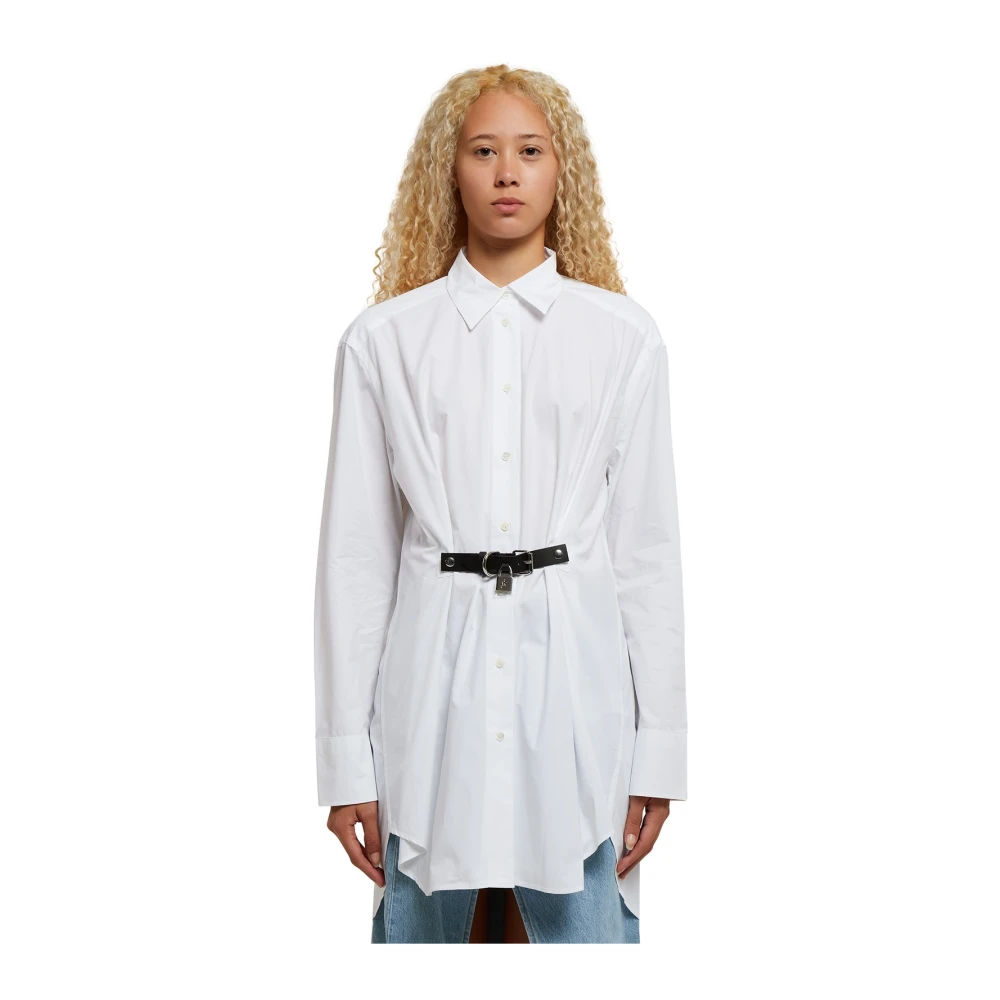 JW Anderson Witte Maxi Shirt met Hangslotband White Dames