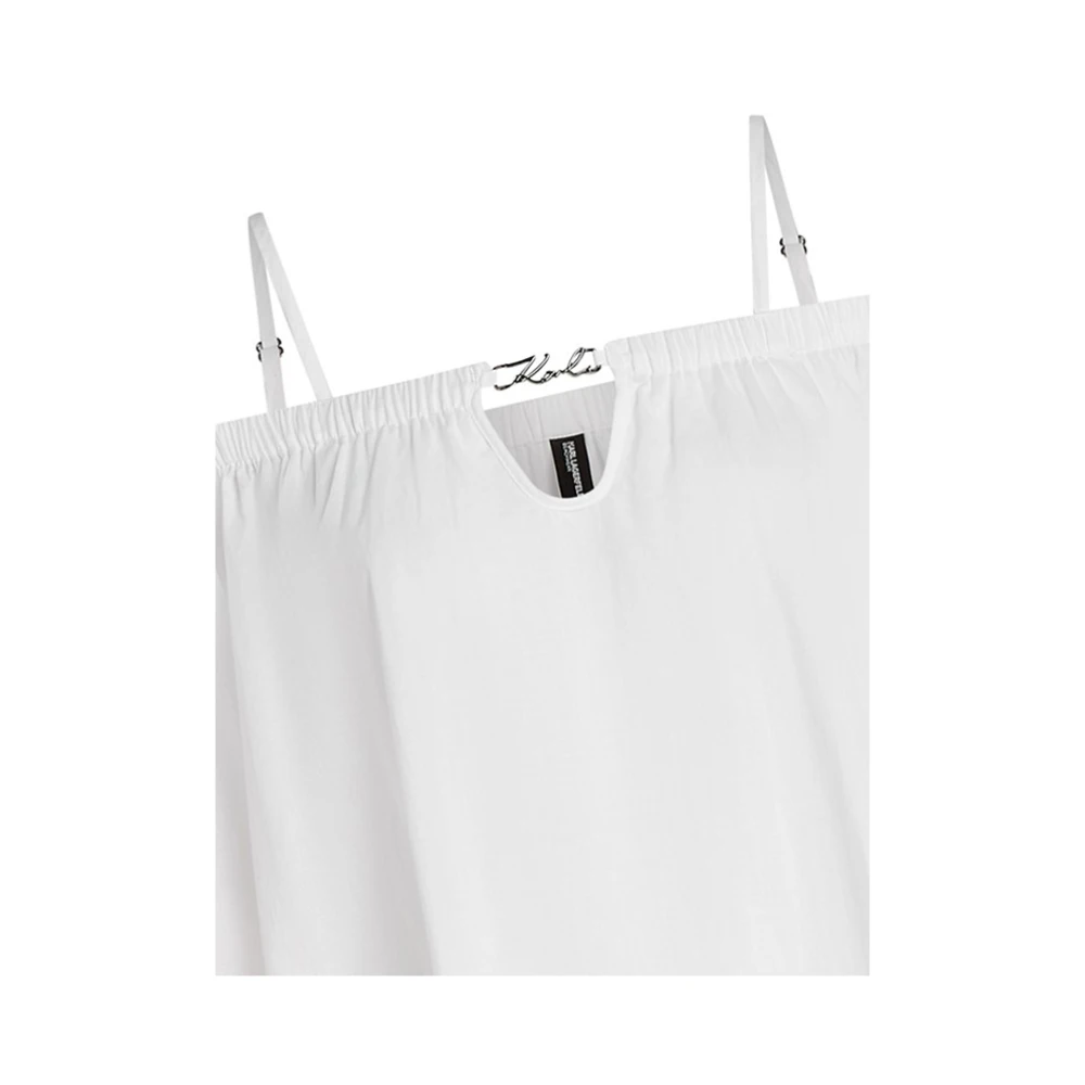 Karl Lagerfeld Off-the-Shoulder Strandjurk White Dames
