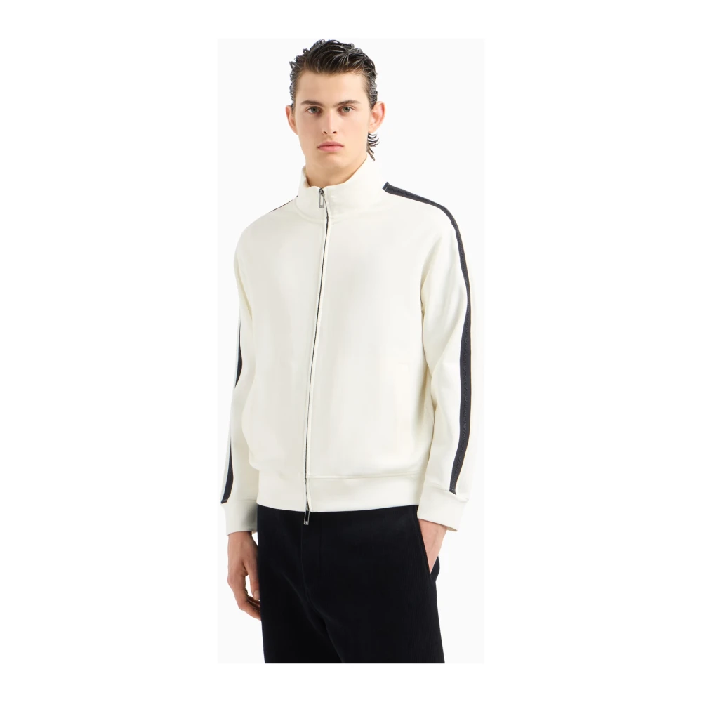 Emporio Armani Urban Zip Sweater White Heren