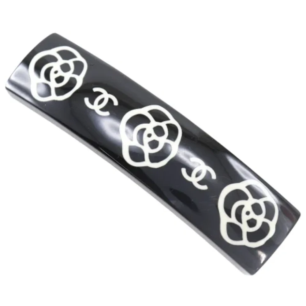 Chanel Vintage Pre-owned Plastic hair-accessories Black Dames