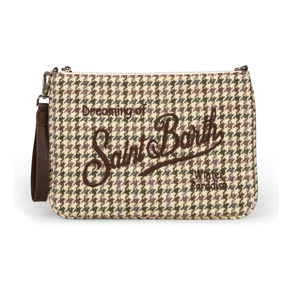 MC2 Saint Barth Parisienne Schoudertas Pied de Poule Patroon Brown Dames