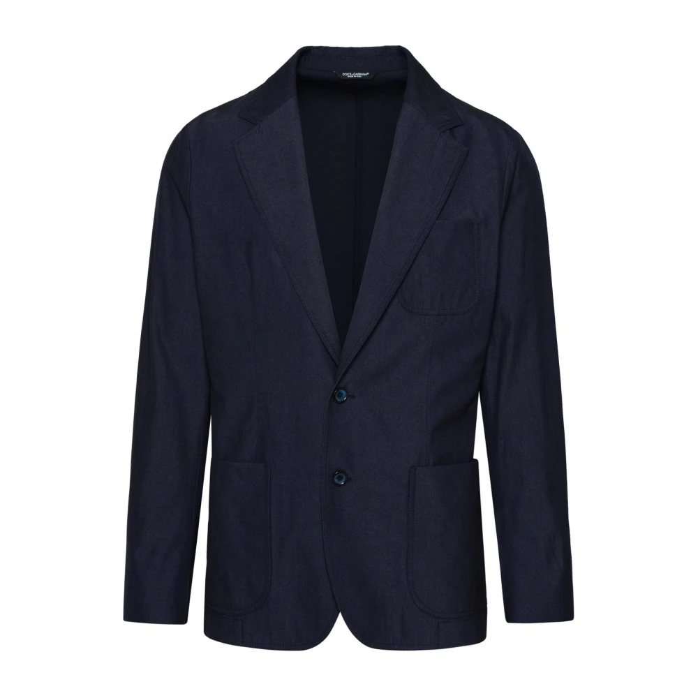 Dolce & Gabbana Marineblauwe Portofino Blazer van Wolmix Blue Heren