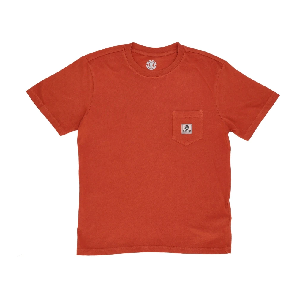 Element Brown T-Shirts, Male, S, Pocket Pigment Tee Crew-Neck T-Shirt