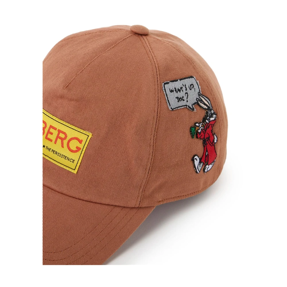 Iceberg Looney Tunes patch coccio-gekleurde gabardine baseballpet Brown Heren