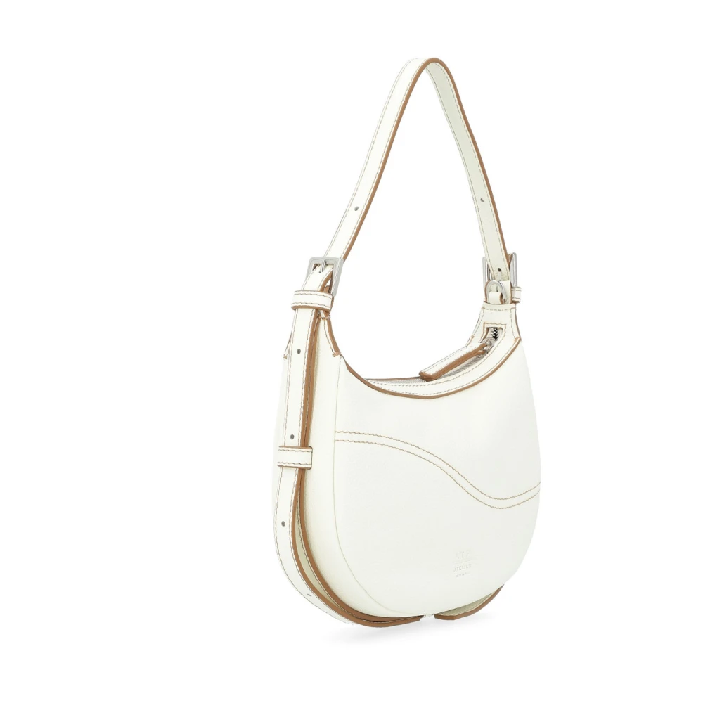 ATP Atelier Gestructureerde Kalfsleren Witte Tas White Dames