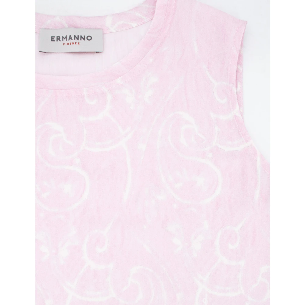 Ermanno Scervino Lichtgewicht Viscose Tank Top Pink Dames