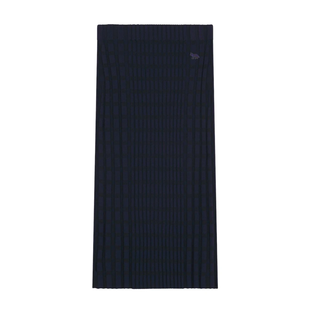 Maison Kitsuné Wollen Vossenrok Blue Dames