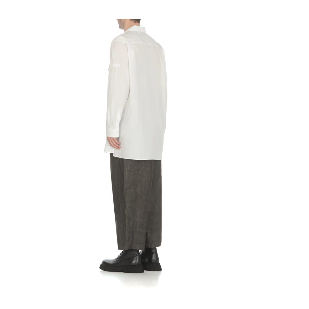 Yohji Yamamoto Witte Pour Homme Katoenen Overhemd White Heren