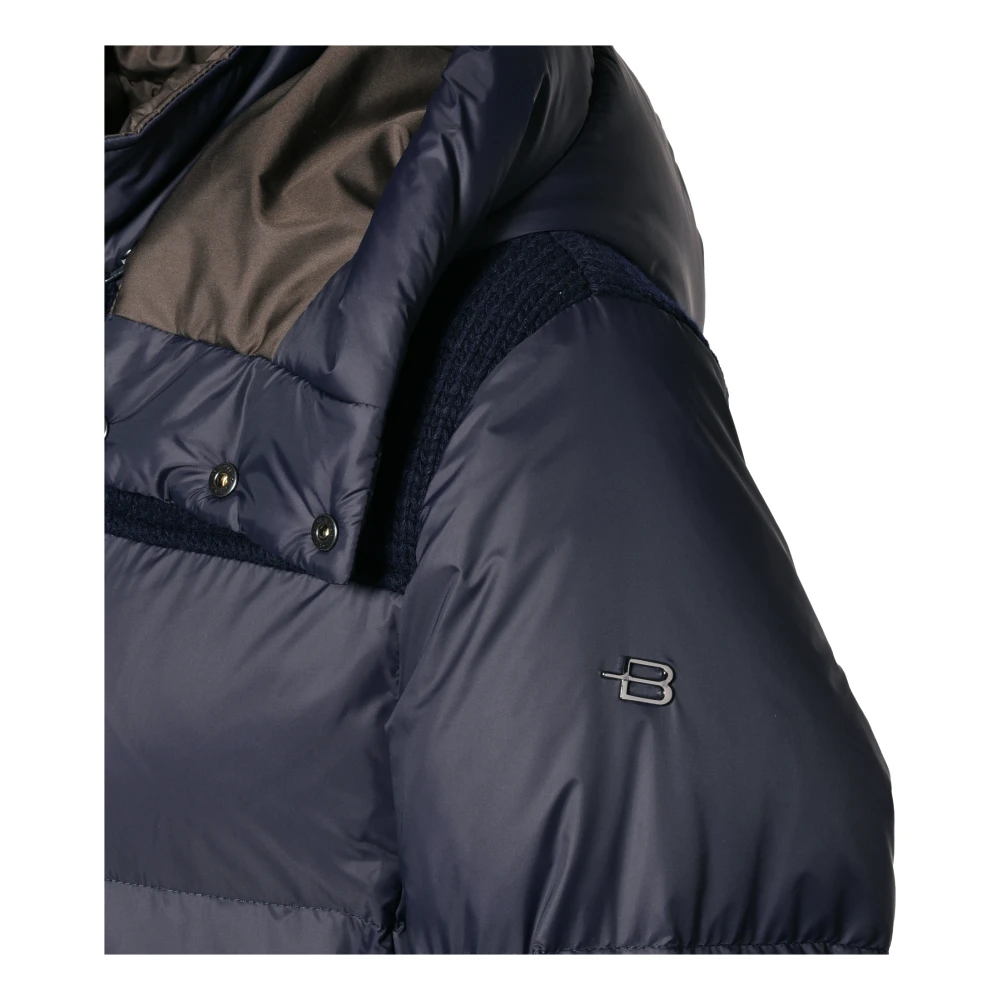 Baldinini Down jacket in blue nylon Blue Heren