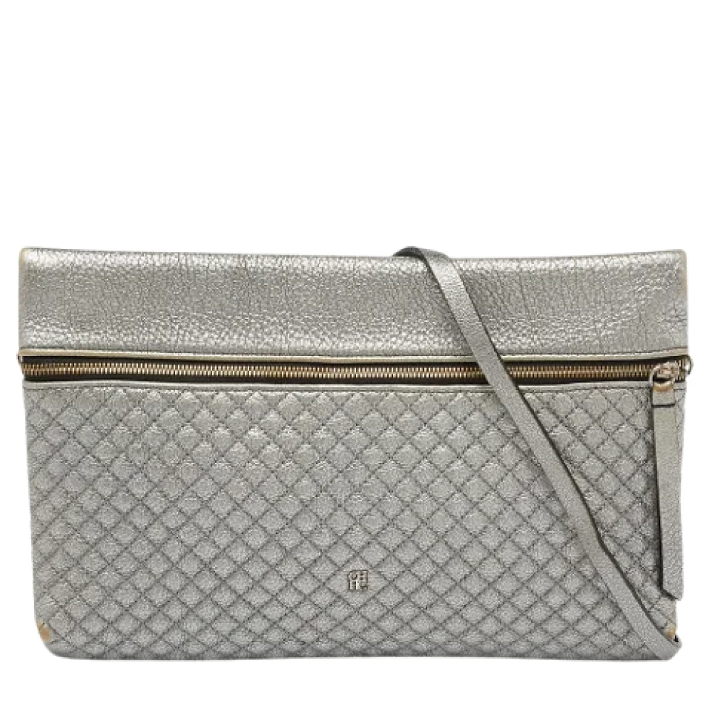 Carolina Herrera Pre-owned Leather crossbody-bags Gray Dames