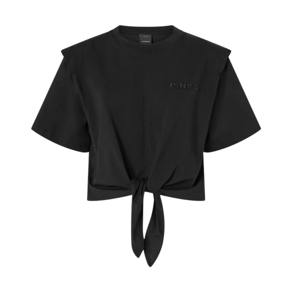 Pinko Geborduurde Katoenen Buitenkant Jas Black Dames