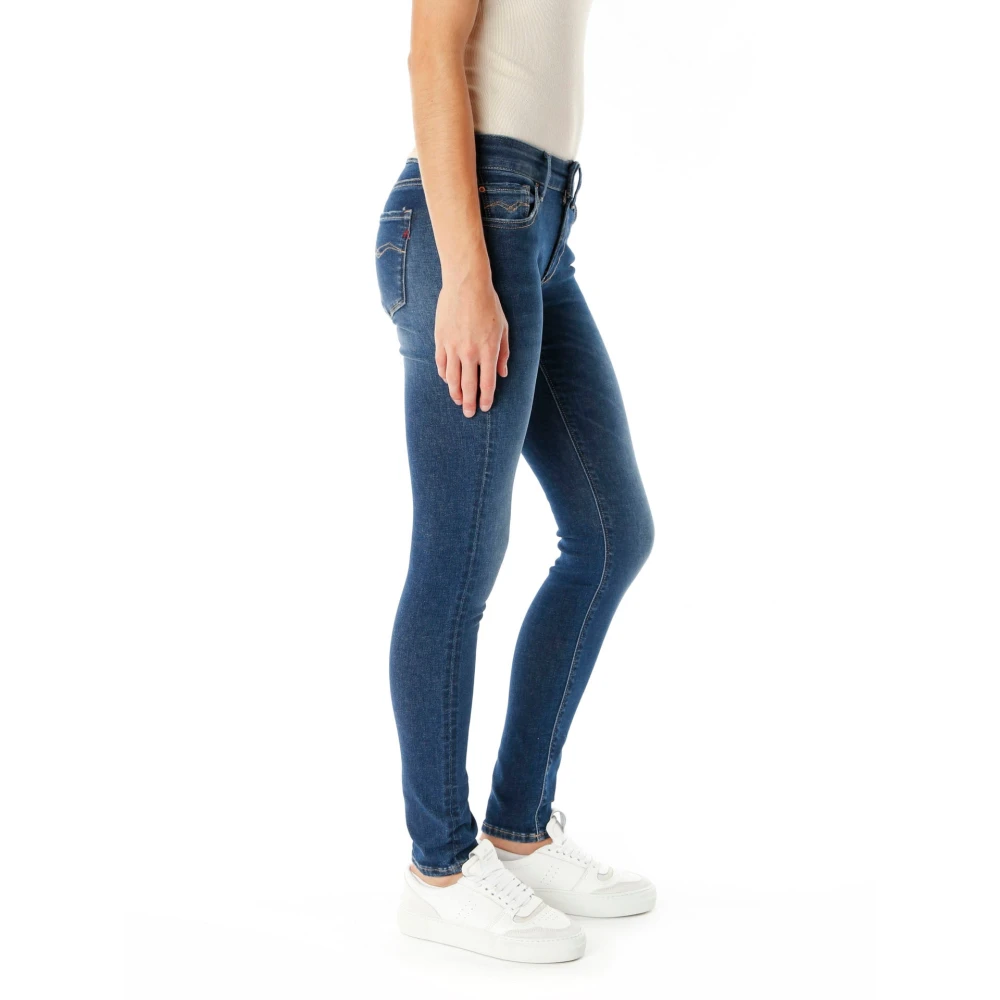 Replay Skinny Fit Jeans Blue Dames