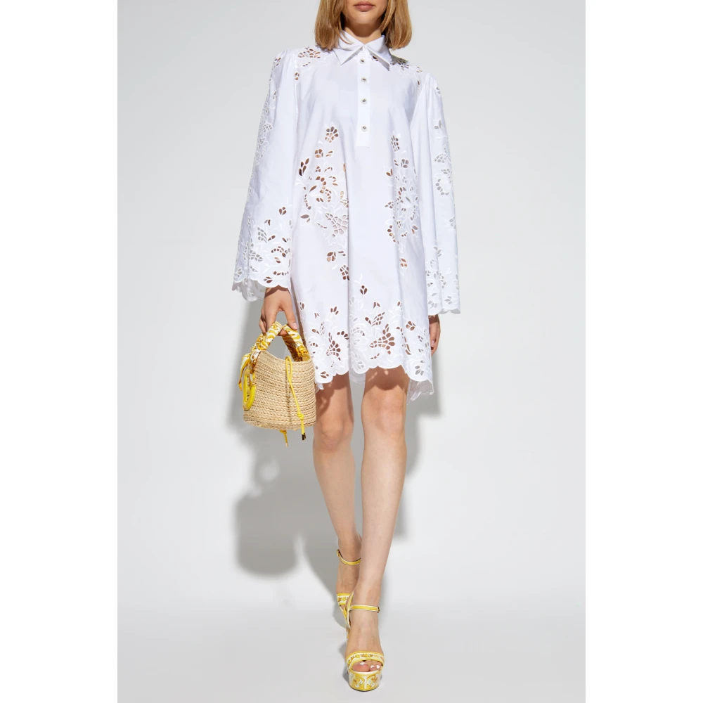 Dolce & Gabbana Opengewerkte jurk White Dames