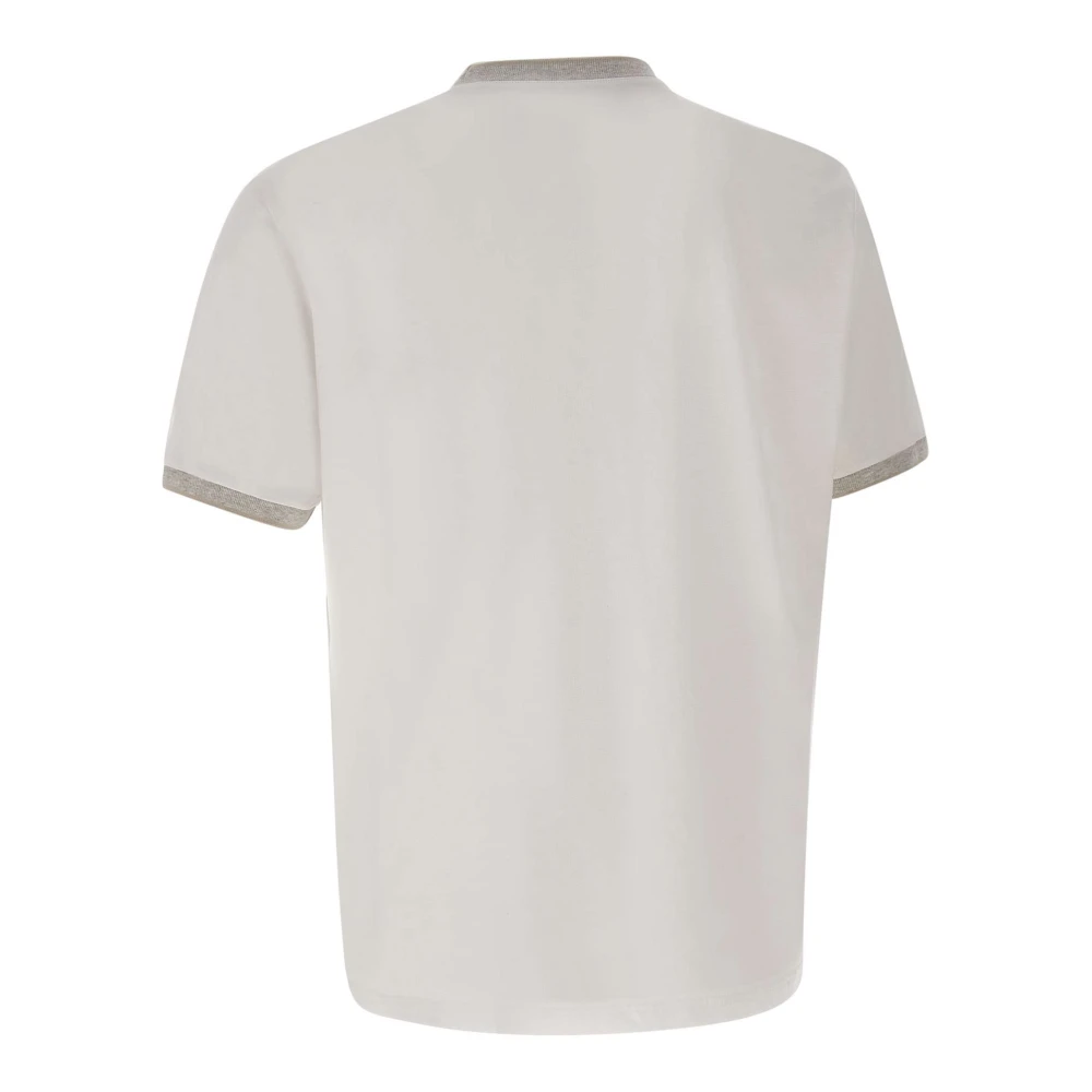 Eleventy Contrast Profiel Wit T-shirt White Heren