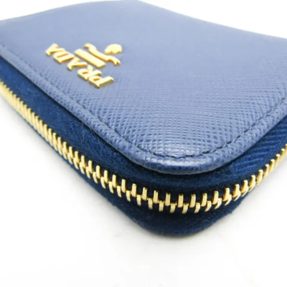 Prada Vintage Pre-owned Leather wallets Blue Dames