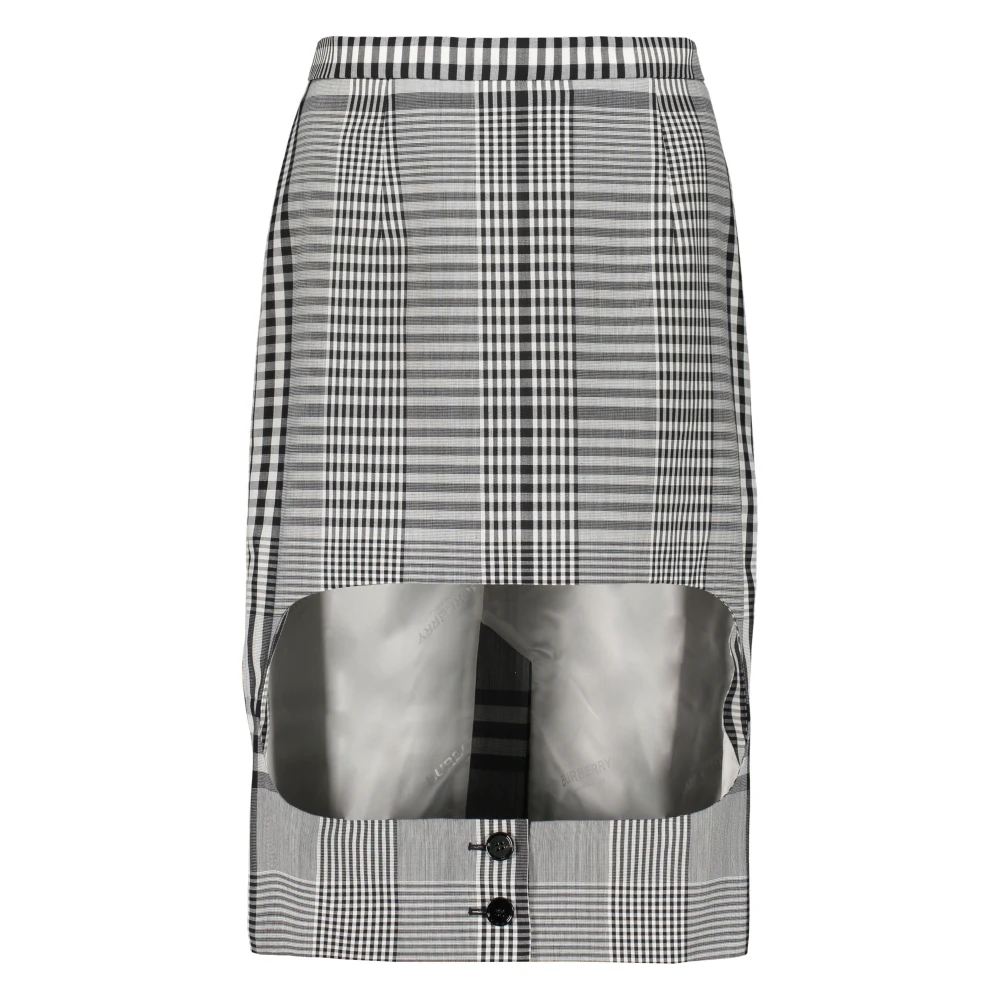 Burberry Midi rok met ruitmotief Black Dames