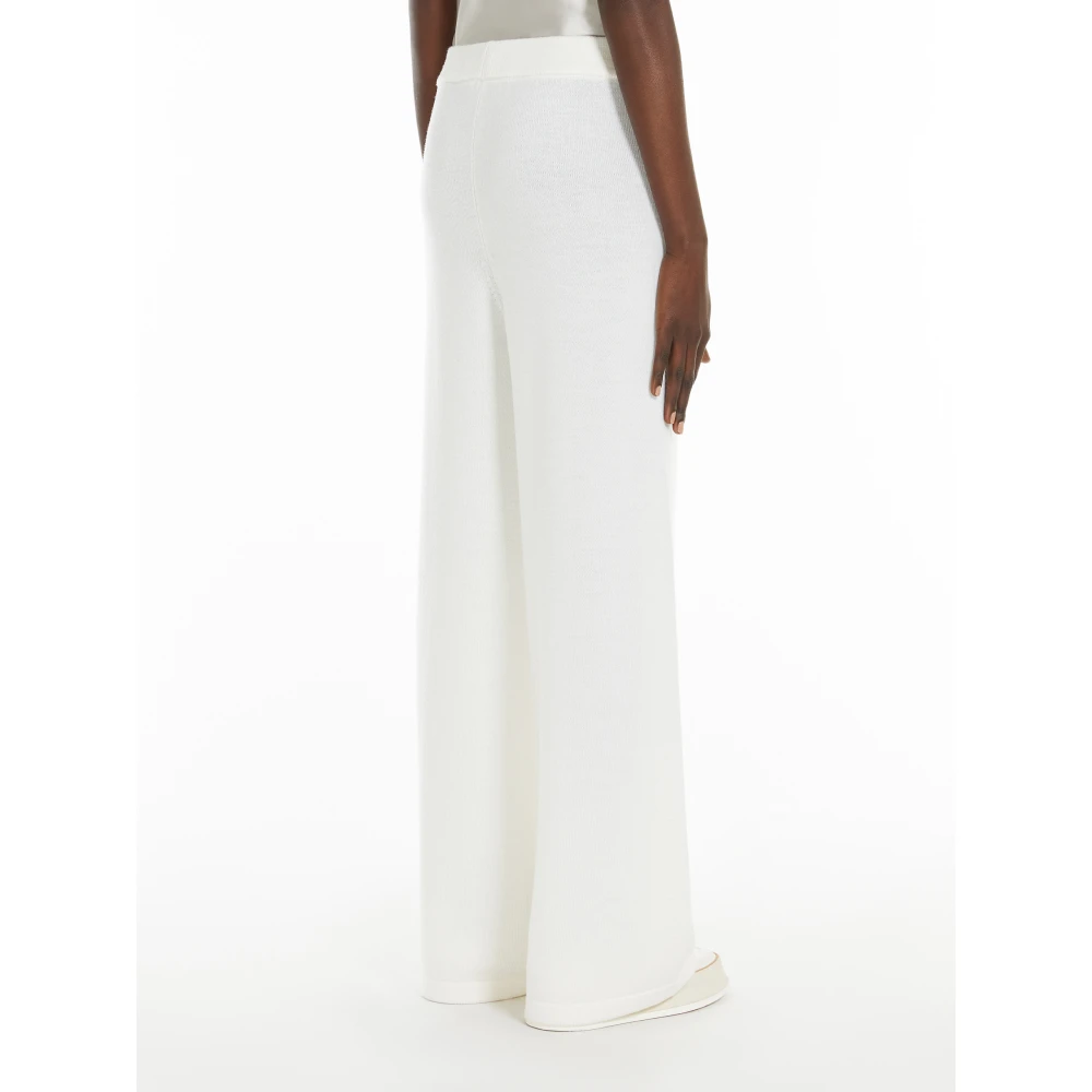 Max Mara Wollen broek met rechte pijpen White Dames